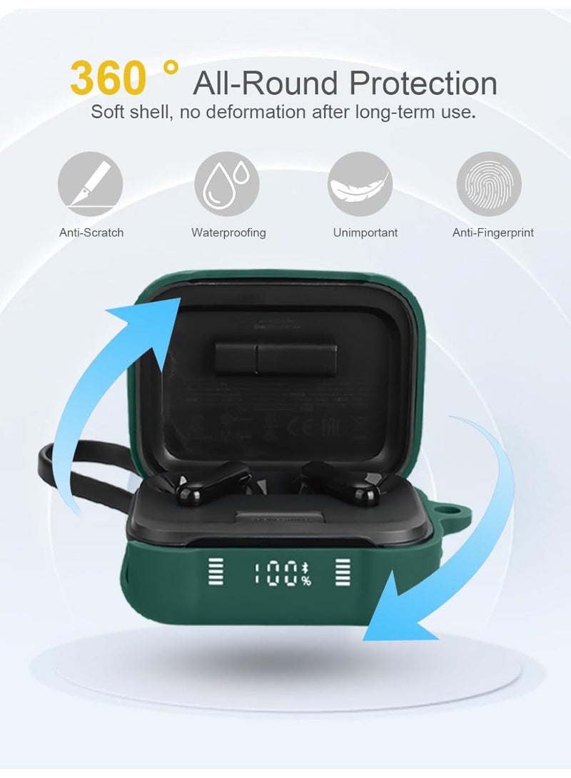 غطاء حماية من السيليكون الناعم من داونكي لسماعات الأذن اللاسلكية ساوندكور P41i من إن كر، جراب جلدي مزود بحلقة تعليق، حماية كاملة، أخضر - Image 5